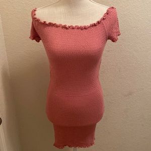 Heart & Hips brand. Pink off the shoulder dress.